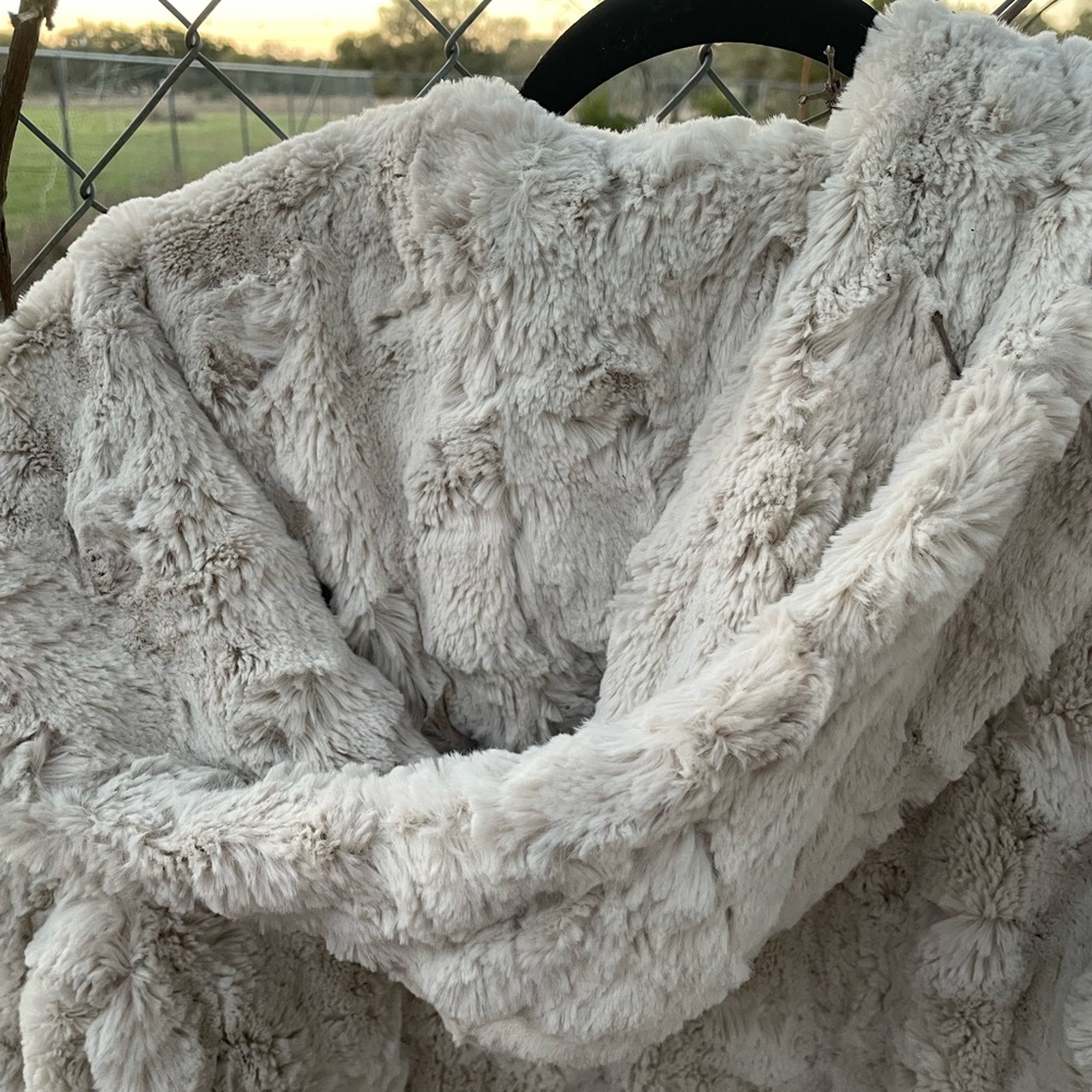 Faux Fur Tiny by Anthropologie button-clasp Coat with Hood - Picture 7 of 8